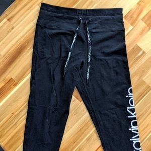 Calvin Klein Performance black drawstring leggings